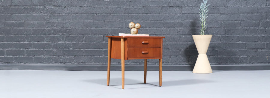 Sigfred Oman Teak & Oak Night Stands for Ølholm Møbelfabrik
