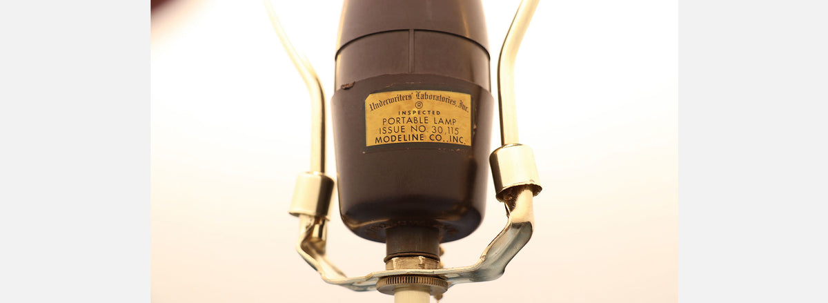 California Modern Sculpted Table Lamp with Brass Accents by Modeline of CA