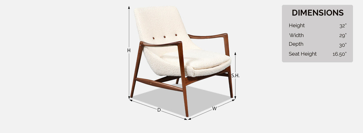 Rolf Rastad & Adolf Relling Boucle & Leather Lounge Chair