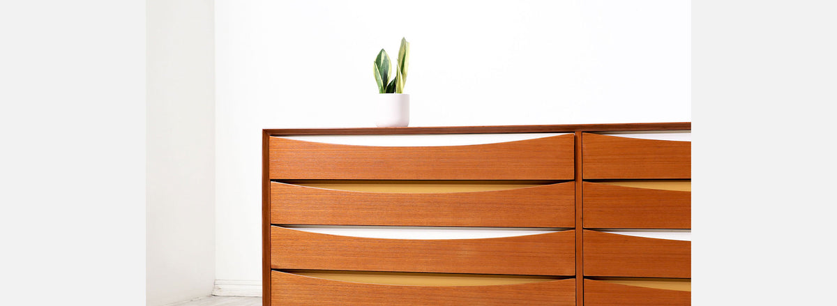 Arne Vodder "Triennale" Teak Dresser with Color Bowtie Drawers for Sibast Møbler