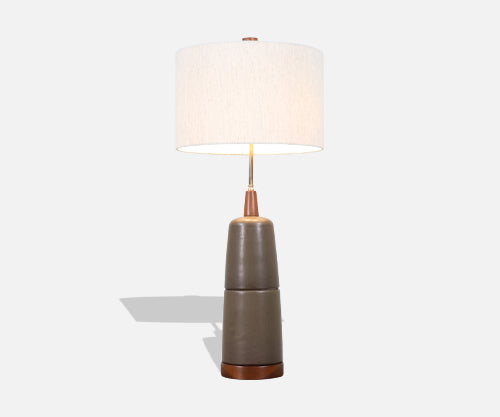 Gordon & Jane Martz Olive Green Ceramic Table Lamp for Marshall Studios