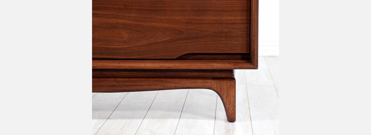 Mid-Century Modern Sculpted Walnut Chest of Drawers