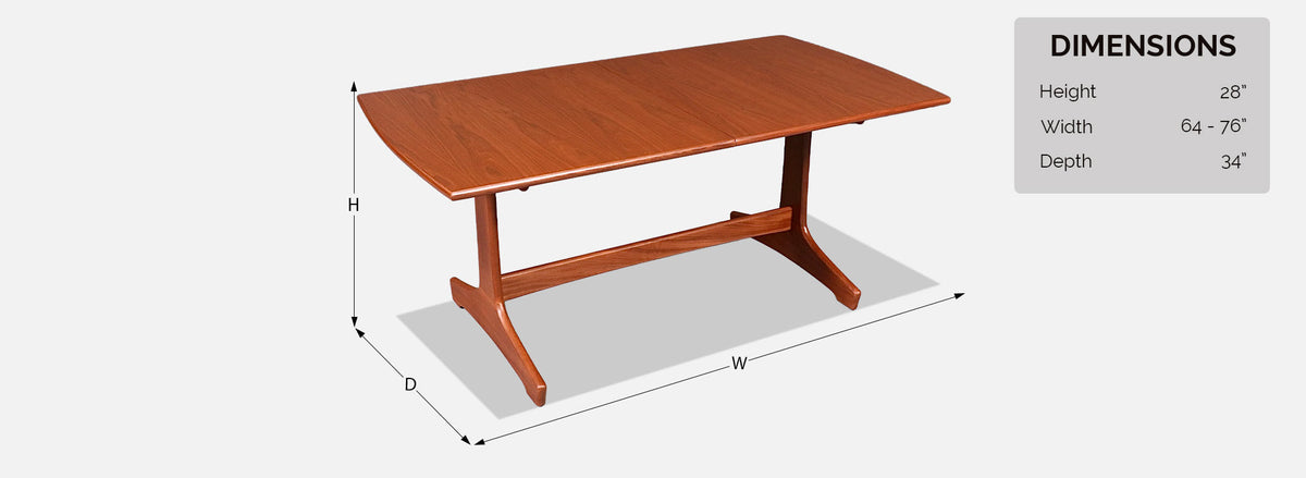 Mid Century Modern Butterfly-Leaf Dining Table by Peter Hayward