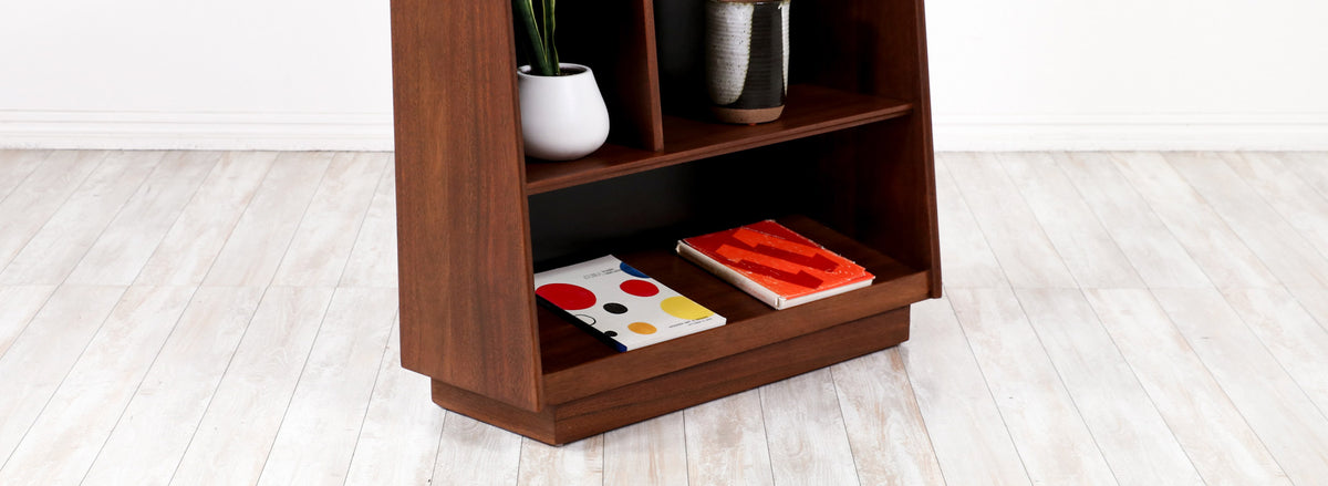 Mid Century Modern Pyramid Style Bookcase by Merton L. Gershun for Dillingham