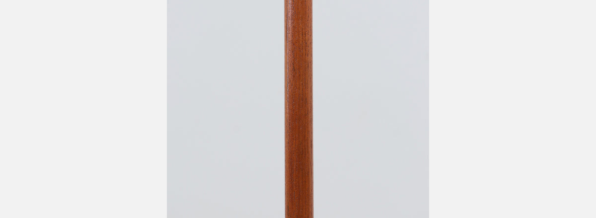 Danish Modern Teak Floor Lamp with Tripod Iron Base