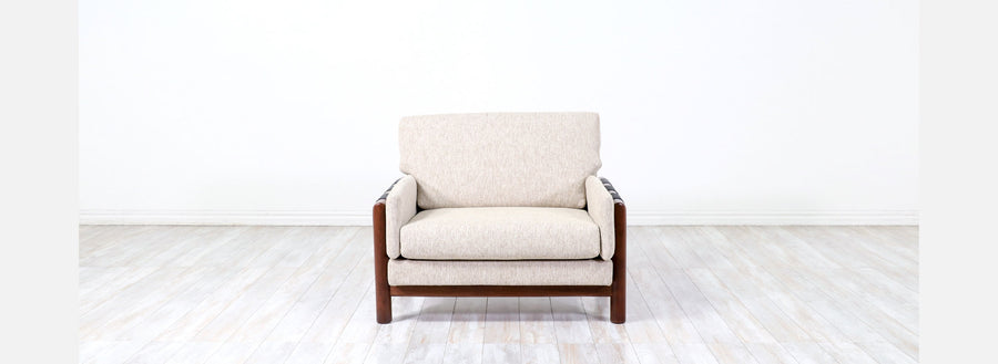 Adrian Pearsall Leather & Tweed Lounge Chair for Craft Associates