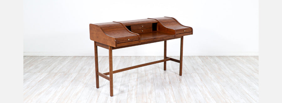 Mid-Century Modern Tambour-Door Desk by Drexel