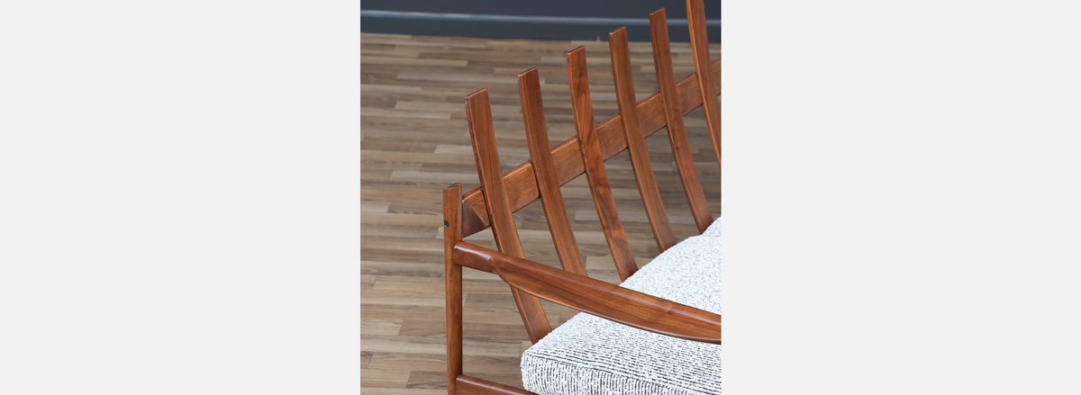 Ib Kofod-Larsen Sculpted Exoskeleton Walnut Sofa for Selig