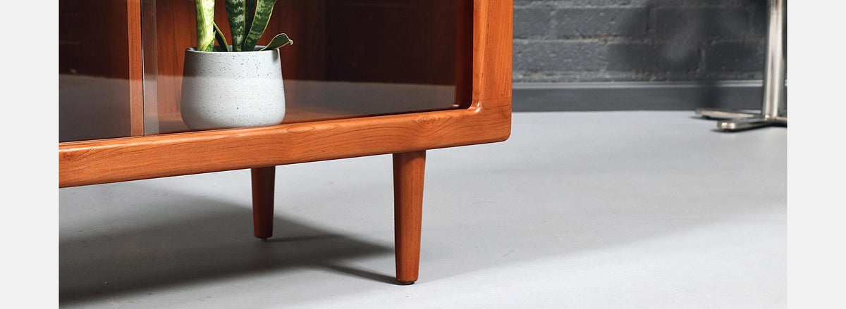 Bernhard Pedersen and Son Teak & Glass Bookcase Credenza