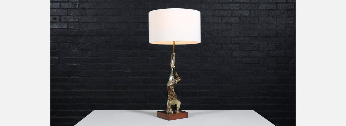 Richard Barr Brutalist Table Lamp for Laurel Lamp Co.