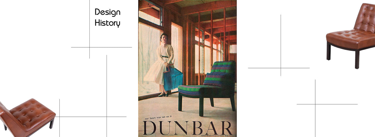 Edward J. Wormley Cognac Leather Slipper Chairs for Dunbar