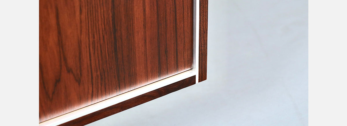 Danish Modern Rosewood Dresser w/ Steel Accents by Falster
