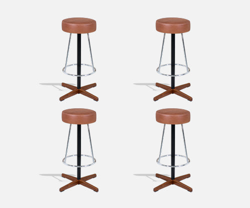Borje Johanson Teak & Chrome Bar Stools for Johanson Design
