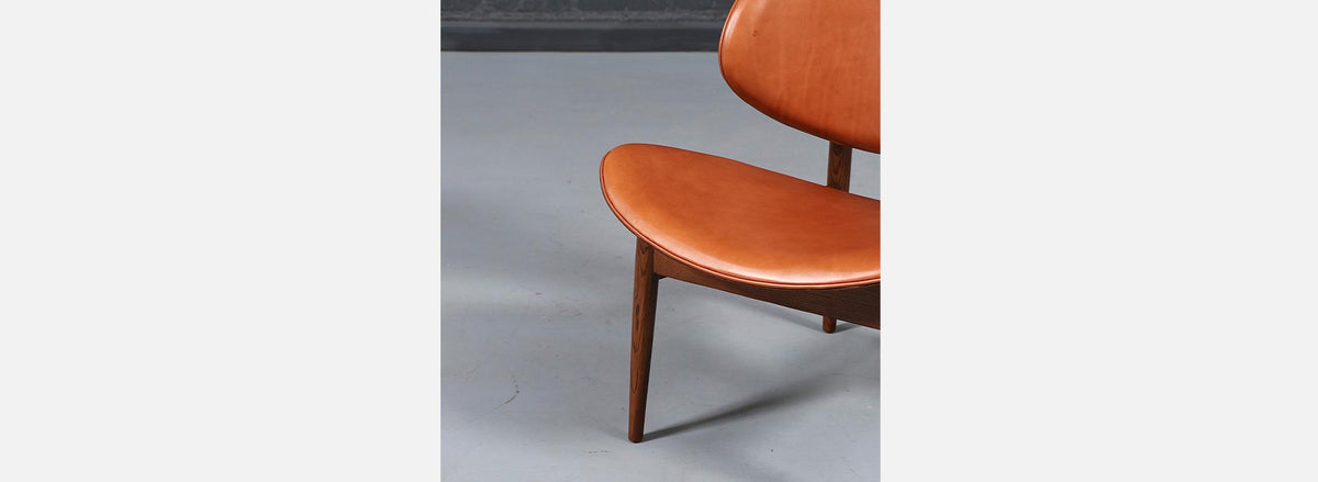 Mid Century "Clam Shell" Leather Chairs by Seymour J. Wiener for Kodawood