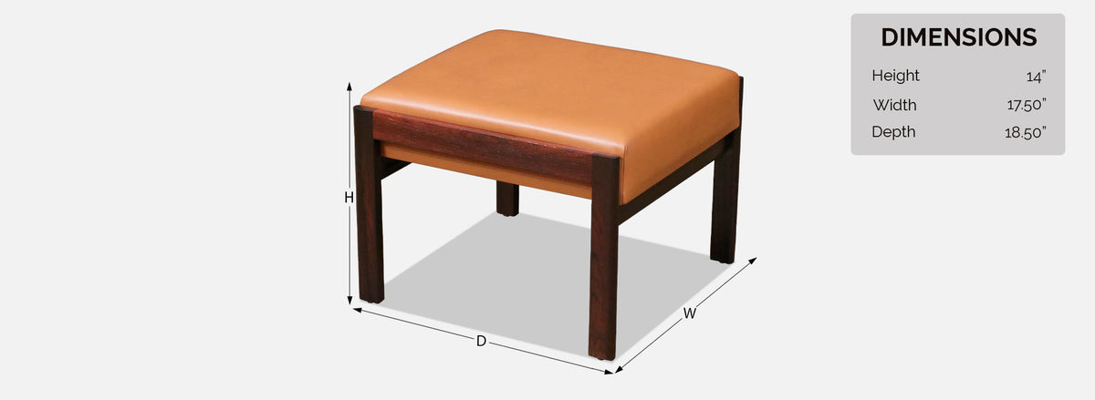 Danish Modern Rosewood & Leather Stool