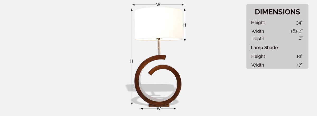 California Modern Sculpted Swirl Table Lamp by Modeline of CA
