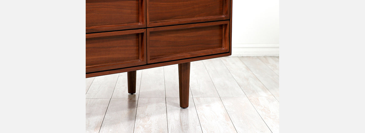 John Keal 12-Drawers Walnut Dresser for Brown Saltman