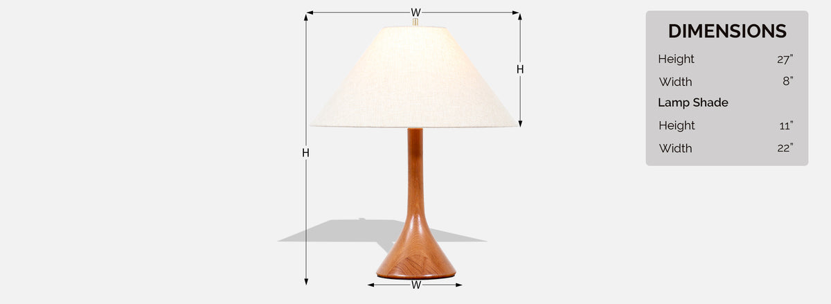 Danish Modern Sculpted Teak Table Lamp