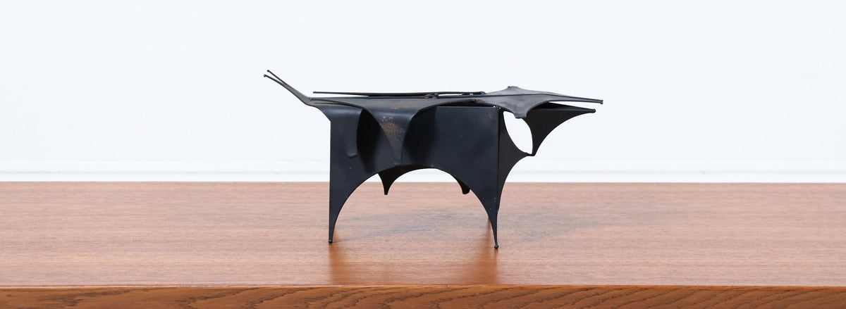 Mid-Century Modern Abstract Metal Bull Sculpture