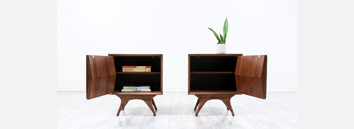 Albert Parvin Diamond Door Night Stands for American of Martinsville