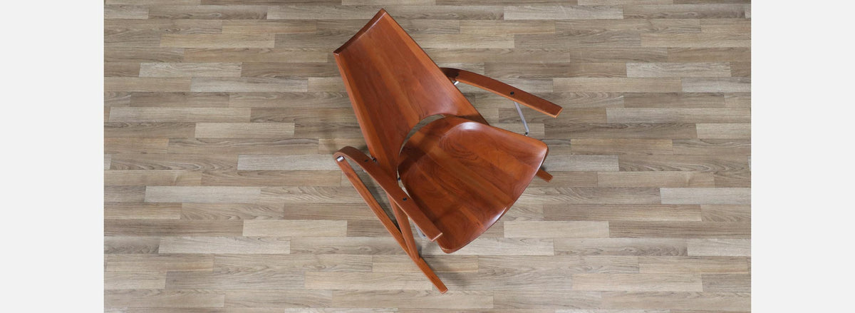 Californian Studio Modern Teak Rocking Chair by Leon Meyer