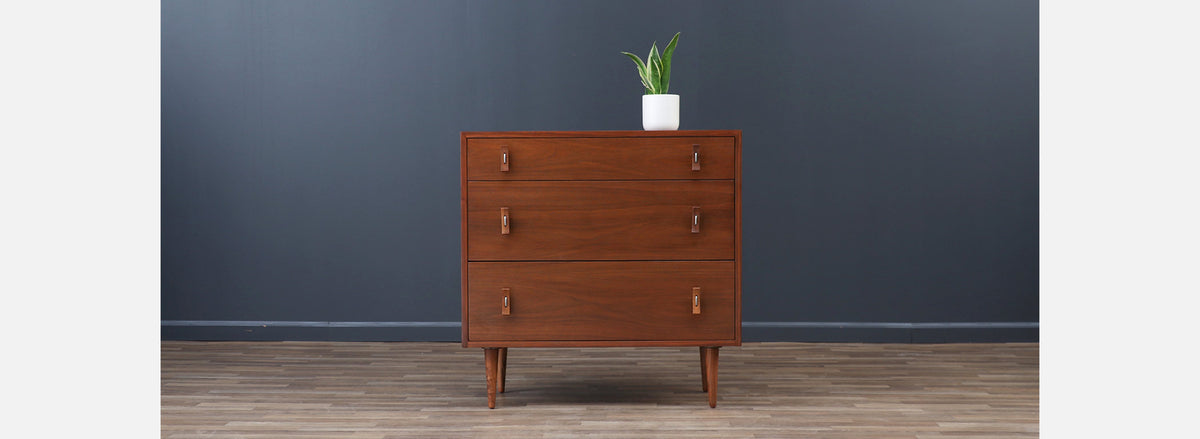 Stanley Young Walnut 3-Drawer Chest for Glenn of California