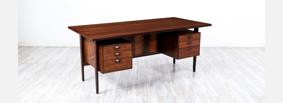 Kai Kristiansen Rosewood Desk with Bookcase for Feldballes Møbelfabrik