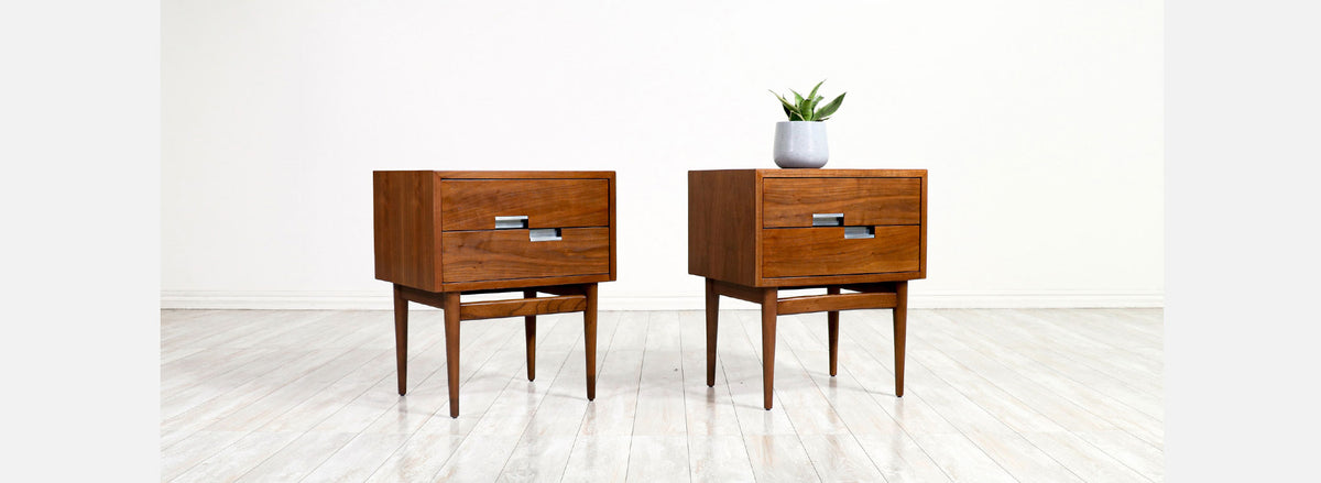 American of Martinsville Night Stands with Steel Accents