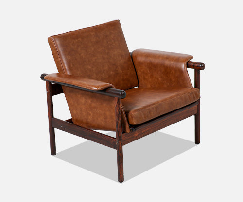 Illum Wikkelsø Rosewood & Cognac Leather Lounge Chair for Koefoed's Møbelfabrik