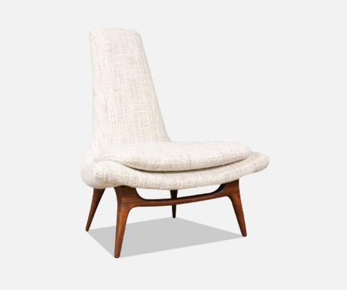 California Modern Sculptural High-Back Lounge Chair by Karpen of CA