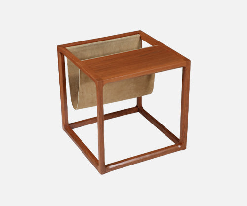 Aksel Kjersgaard Teak Side Table with Magazine Leather Pouch