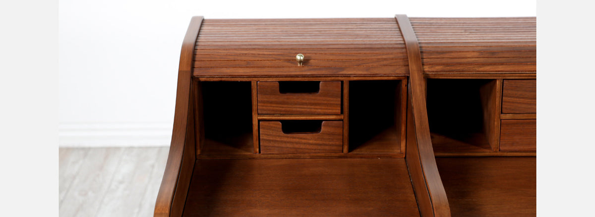 Mid-Century Modern Tambour-Door Desk by Drexel