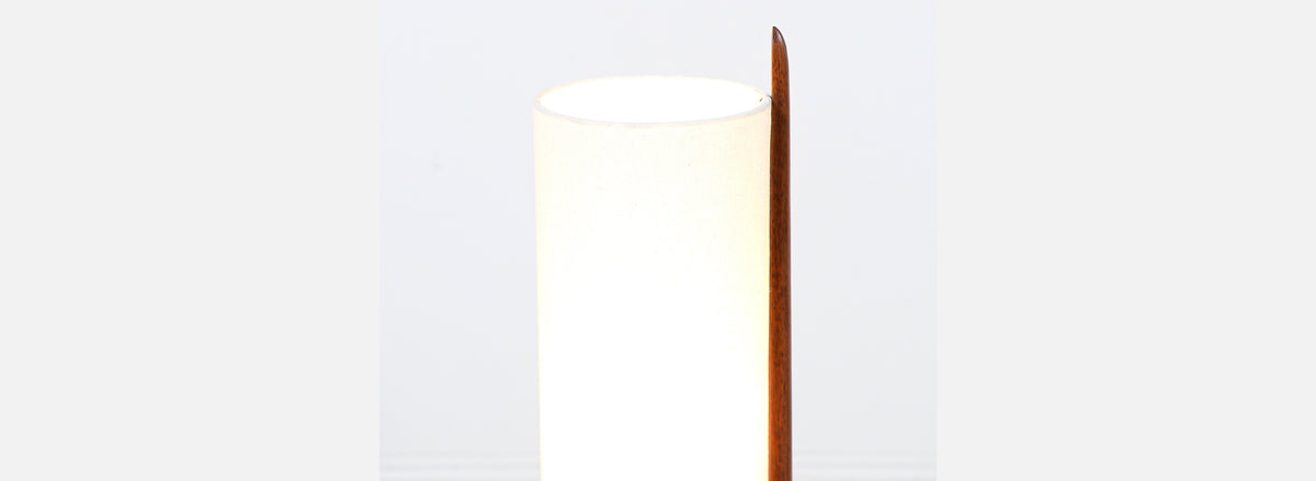 Modeline of California Modern Sculpted Walnut & Brass Table Lamp