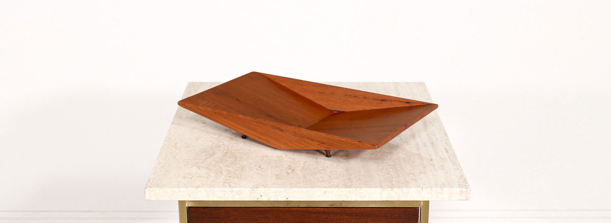 Scandinavian Modern Sculpted Teak Tray by Sowe Konst Sovestad