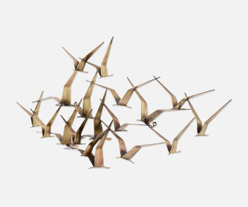Vintage Curtis Jere "Sea Gulls" Brass Wall-Hanging Sculpture for Artisan House