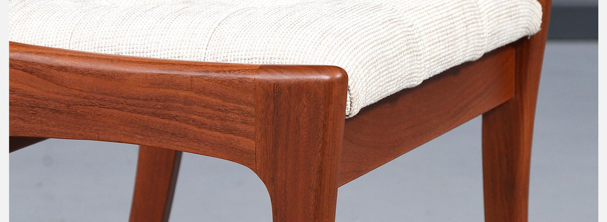 Mid Century Modern Teak & Tweed Dining Chairs by Peter Hayward 
