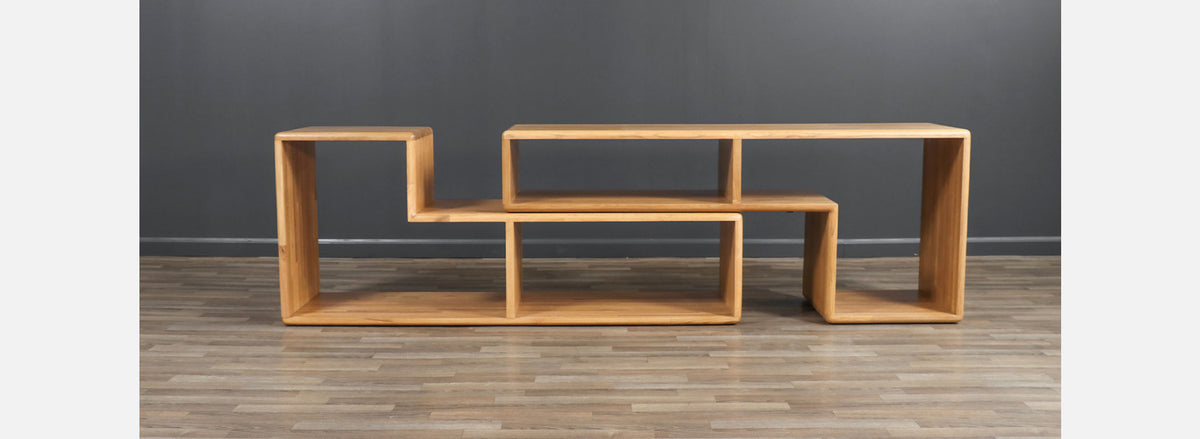 Mid-Century Modern Modular Oak Bookshelves System