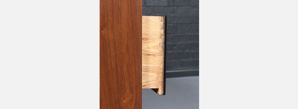 California Modern Two-Tone Black Lacquered Dresser by Stanley Young