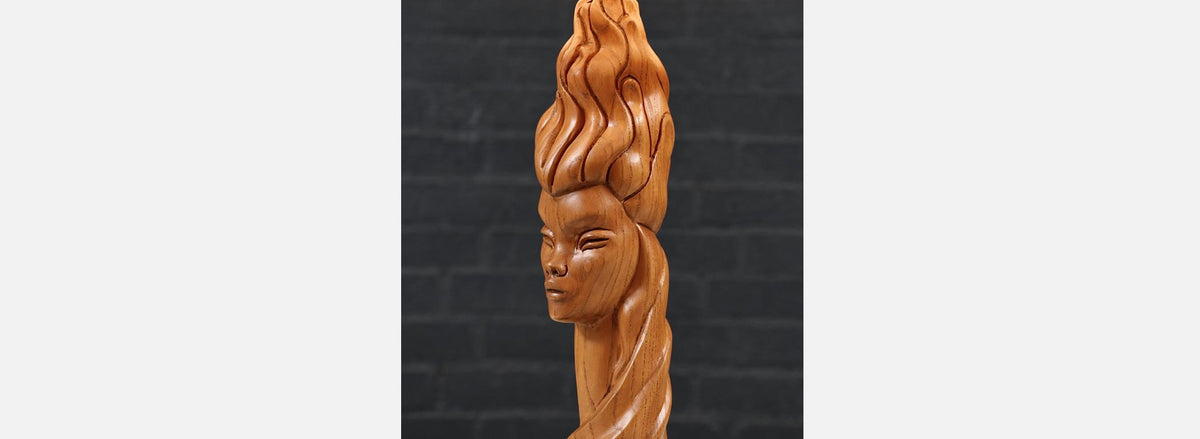 Mid-Century Modern Sculpted Woman Figure Table Lamp by Lighthouse Co.