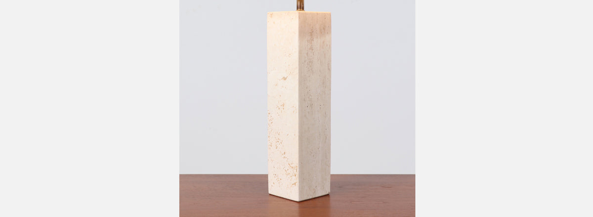 Mid-Century Italian Modern Travertine Stone Table Lamp