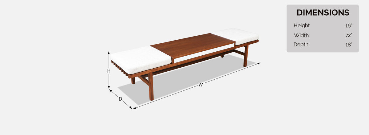 California Modern Slatted Bench / Coffee Table by John Keal