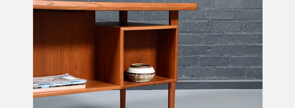 Danish Modern Floating-Top Desk by Peter Lovig Nielsen