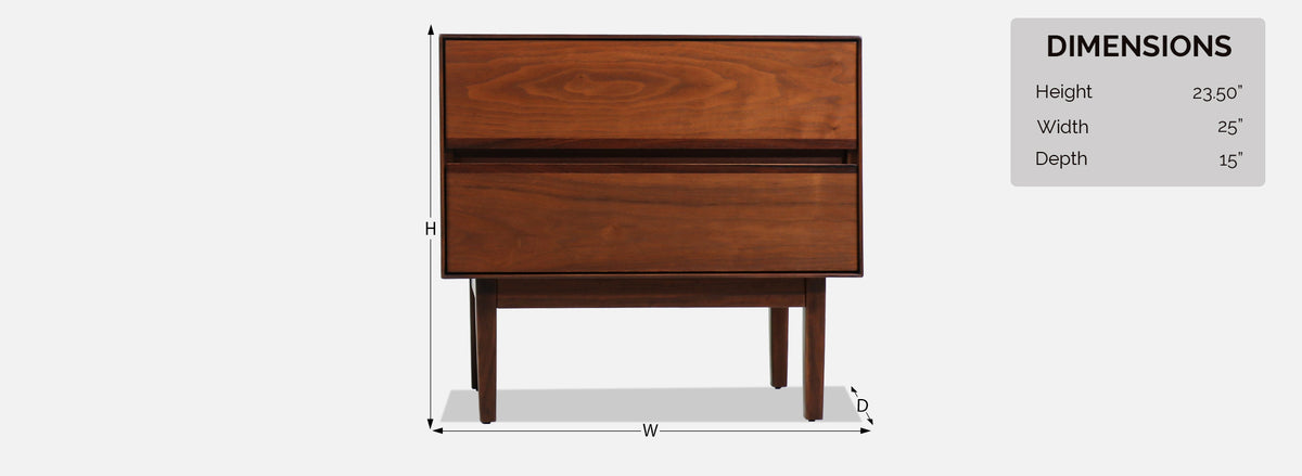 Mid-Century Modern Walnut Night Stands by Stanley Furniture