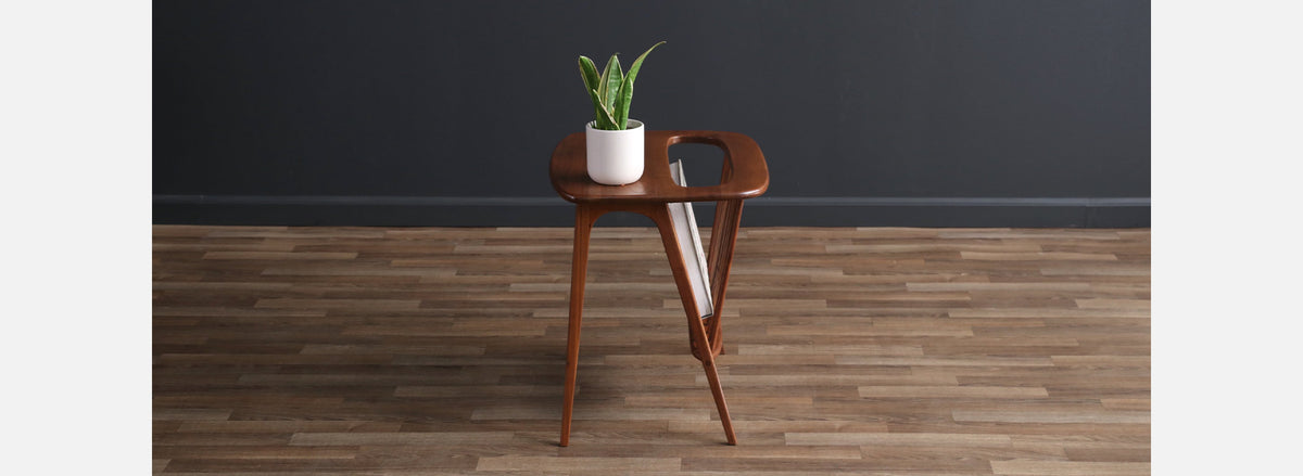 Arthur Umanoff Spindle Side Table w/ Magazine Shelf