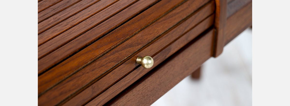 Mid-Century Modern Tambour-Door Desk by Drexel