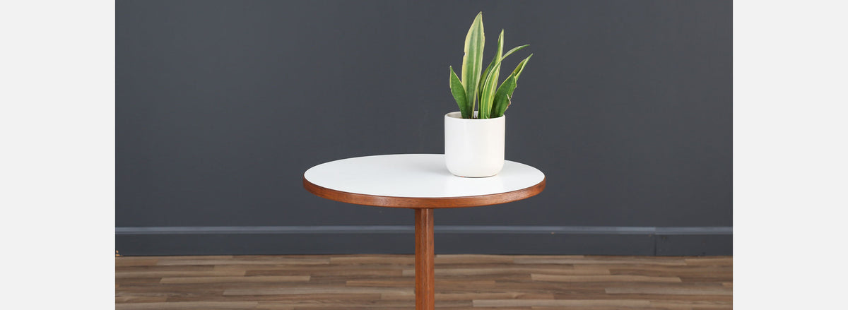Mid-Century Modern Sculpted Walnut Tripod Side Table
