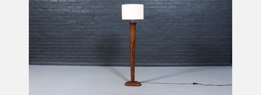 Lynn Lawrence Carved Biomorphic Floor Lamp for Modeline of CA