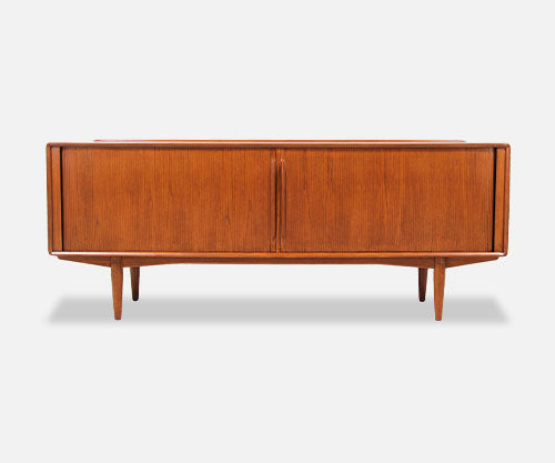 Mid-Century Modern Tambour-Door Teak Credenza by Alf Aarseth for Gustav Bahus