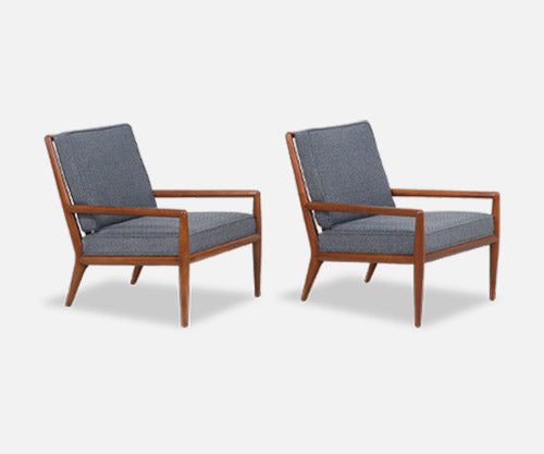 T.H. Robsjohn-Gibbings Lounge Chairs for Widdicomb
