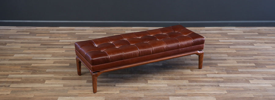 Maurice Bailey Cognac Tufted Leather Bench for Monteverdi-Young